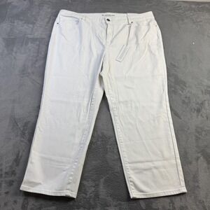 Chico's Platinum‎ Jeans Womens 3 Optic White 24in Crop Stretch Denim Shaping